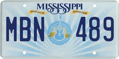 MS license plate MBN489