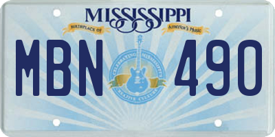MS license plate MBN490
