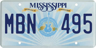 MS license plate MBN495