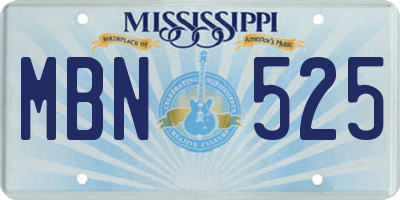 MS license plate MBN525