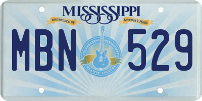 MS license plate MBN529