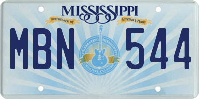 MS license plate MBN544