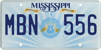 MS license plate MBN556