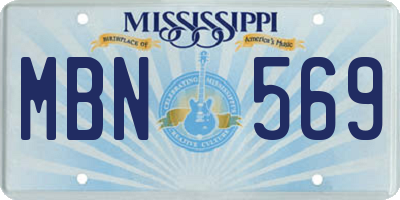 MS license plate MBN569