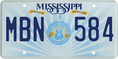 MS license plate MBN584