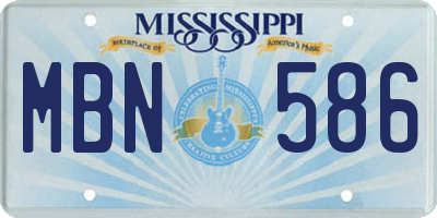 MS license plate MBN586