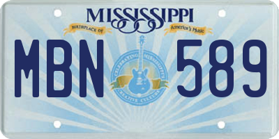 MS license plate MBN589