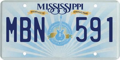 MS license plate MBN591