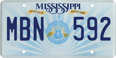MS license plate MBN592