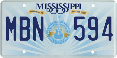 MS license plate MBN594
