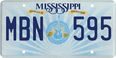 MS license plate MBN595