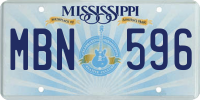 MS license plate MBN596