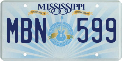 MS license plate MBN599