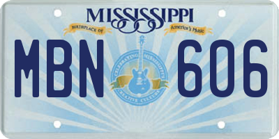 MS license plate MBN606