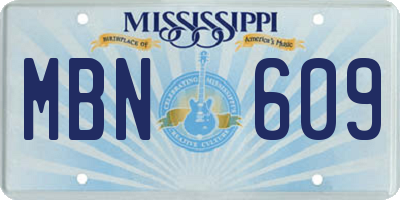 MS license plate MBN609