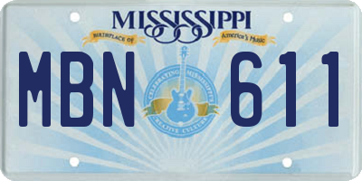 MS license plate MBN611