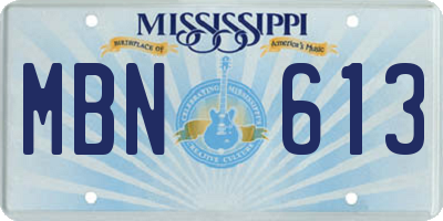 MS license plate MBN613
