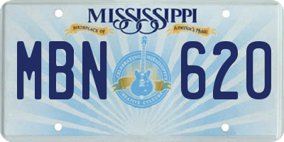 MS license plate MBN620