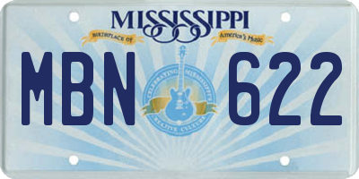 MS license plate MBN622