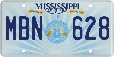MS license plate MBN628