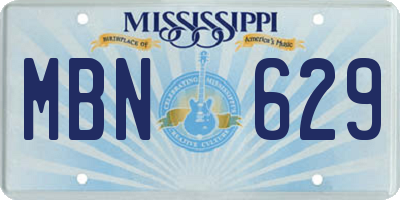 MS license plate MBN629
