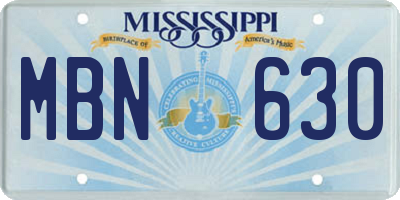 MS license plate MBN630
