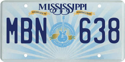 MS license plate MBN638