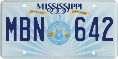 MS license plate MBN642