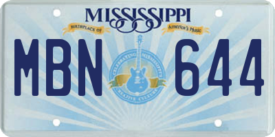 MS license plate MBN644
