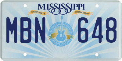 MS license plate MBN648