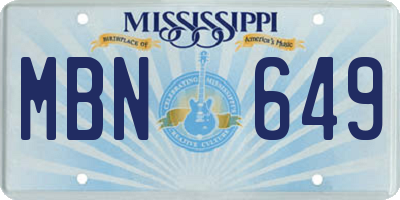 MS license plate MBN649