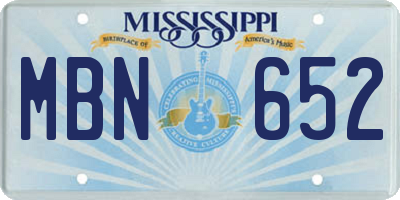 MS license plate MBN652