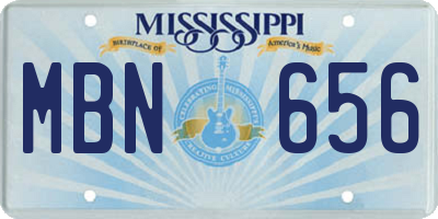 MS license plate MBN656