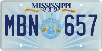 MS license plate MBN657