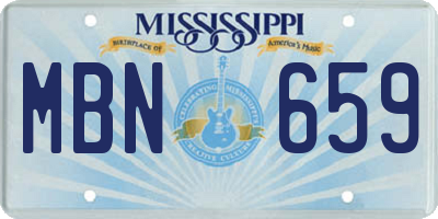 MS license plate MBN659