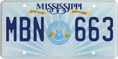 MS license plate MBN663