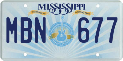 MS license plate MBN677