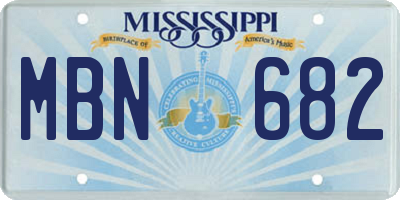 MS license plate MBN682