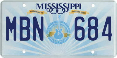 MS license plate MBN684