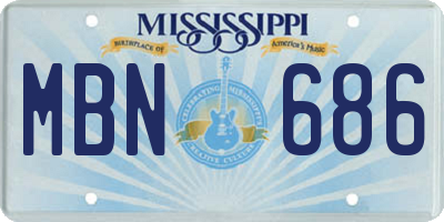 MS license plate MBN686
