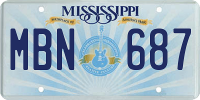 MS license plate MBN687