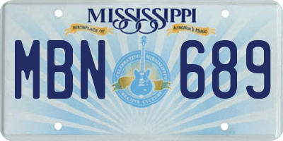 MS license plate MBN689