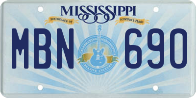MS license plate MBN690