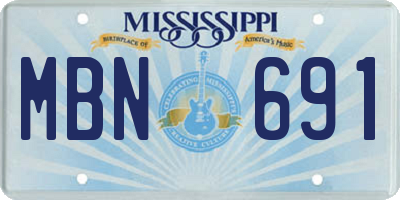 MS license plate MBN691