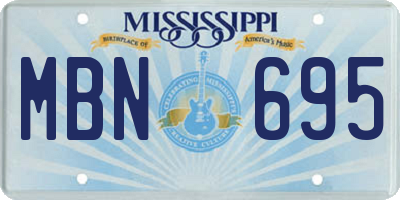 MS license plate MBN695
