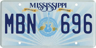 MS license plate MBN696