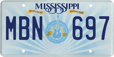MS license plate MBN697
