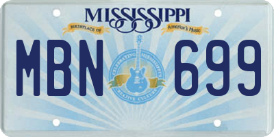 MS license plate MBN699