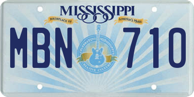 MS license plate MBN710