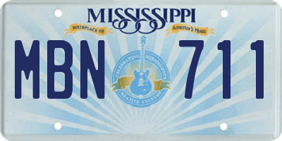 MS license plate MBN711